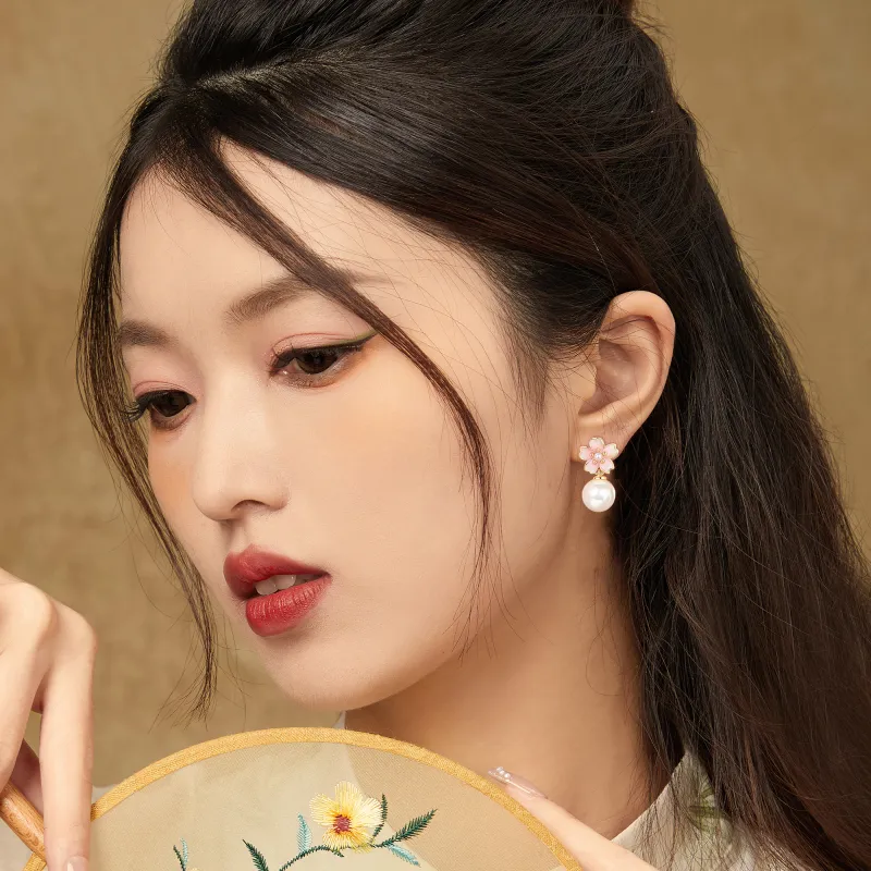 Branded Jewelry Pearl Earrings Women's-4