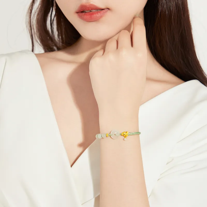 Branded Jewelry Hetian Jade Bracelets Pale Greenish White Jade Women's-1