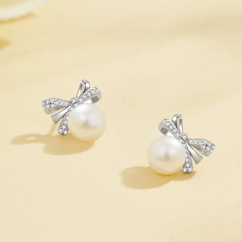 Branded Jewelry Pearl Stud Earrings Women's-4