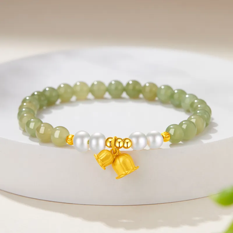 Branded Jewelry Hetian Jade Bracelets Pale Greenish White Jade Women's-2