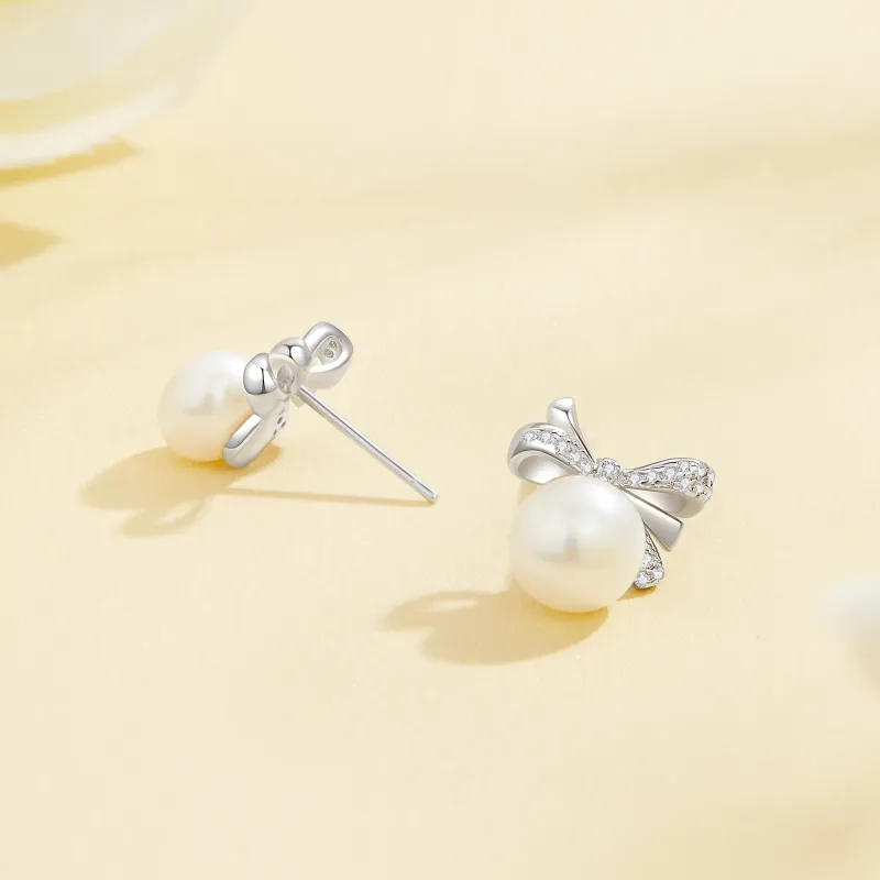 Branded Jewelry Pearl Stud Earrings Women's-5