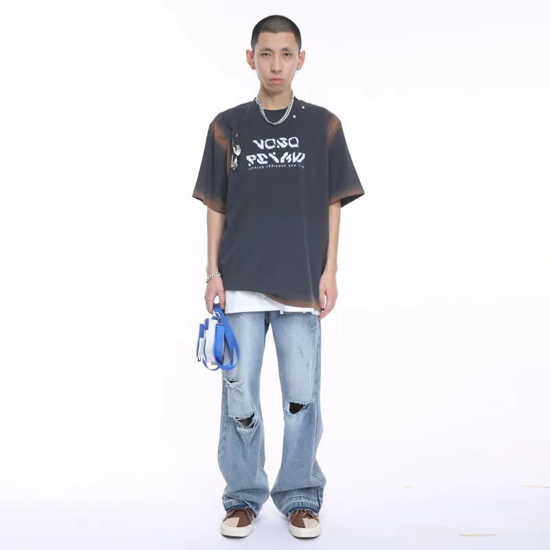 Voguo Relay Gradient Washable Short Sleeved T Shirts Unisex-8