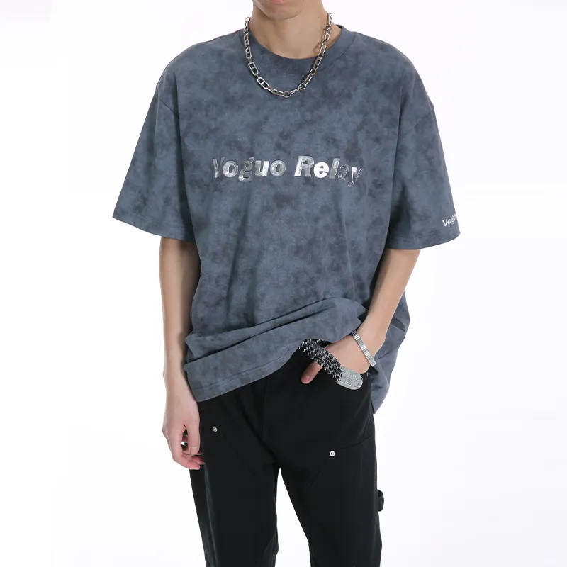 Voguo Relay Couple Set Loose Fit Crew Neck Short Sleeved T Shirts Unisex Black, White, Green-28
