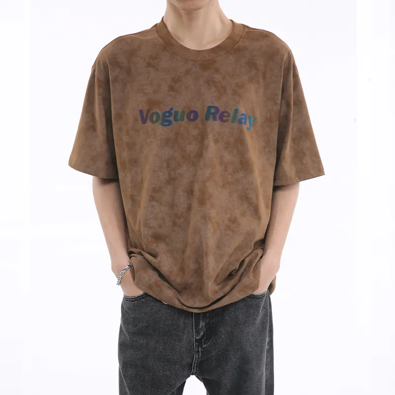 Voguo Relay Couple Set Loose Fit Crew Neck Short Sleeved T Shirts Unisex Black, White, Green-19