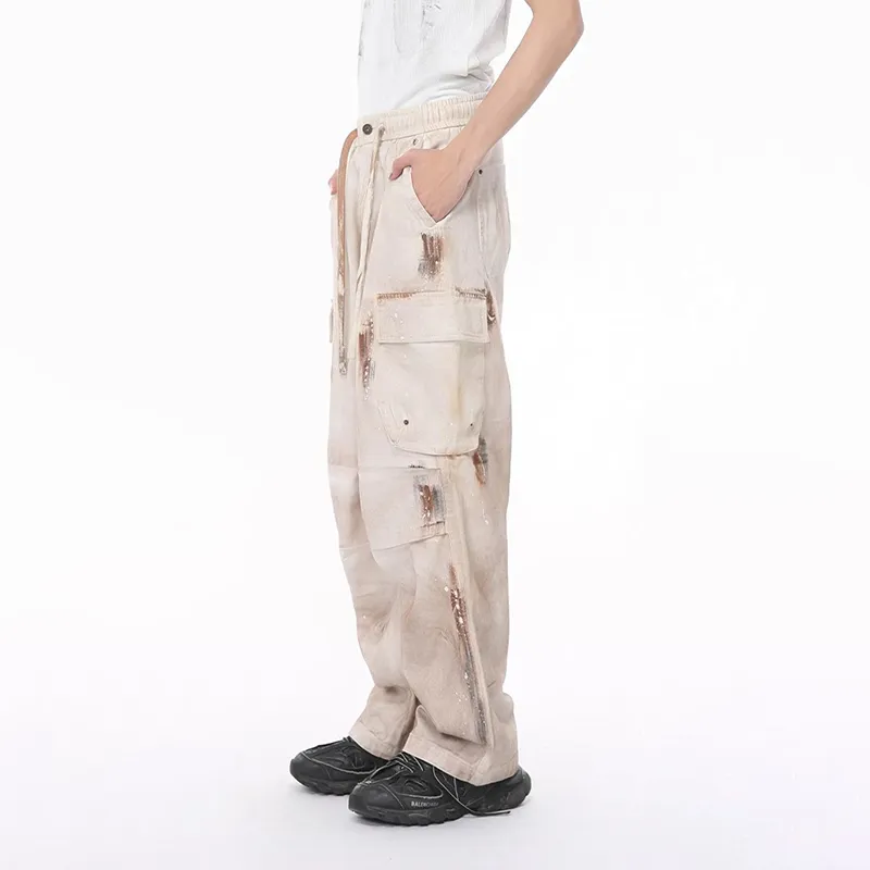 Voguo Relay Casual Pants Unisex Dirty White-5