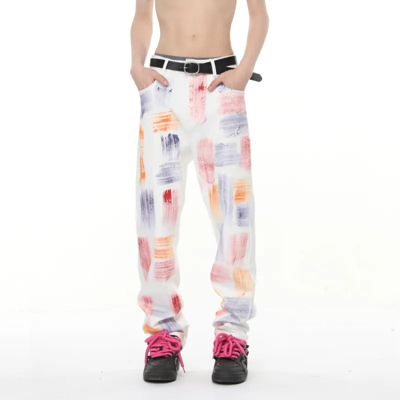 Voguo Relay Jeans Unisex Painted White-5