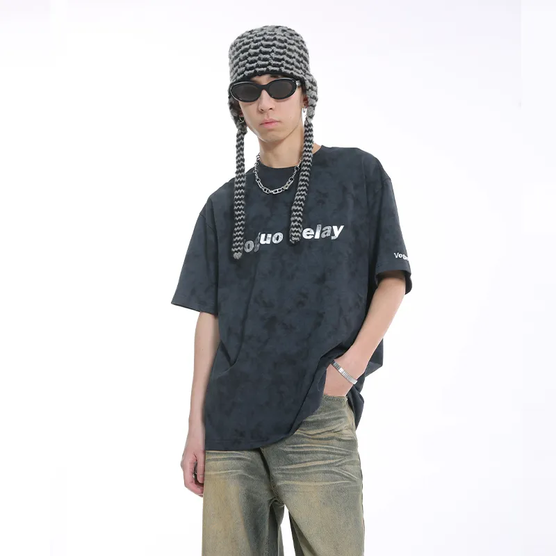 Voguo Relay Couple Set Loose Fit Crew Neck Short Sleeved T Shirts Unisex Black, White, Green-22