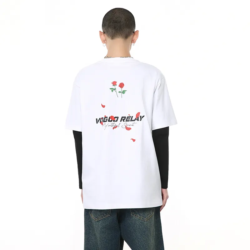 Voguo Relay T Shirt Unisex White, Black-5