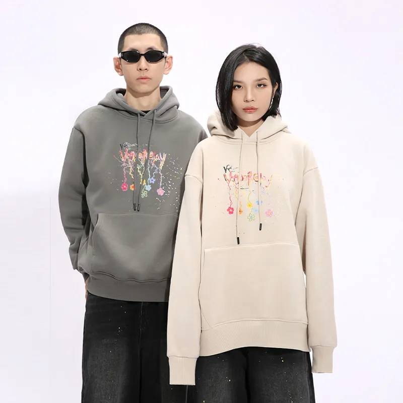 Voguo Relay Thickened And Fleece Lined Long Sleeved Sweatshirt Unisex-4