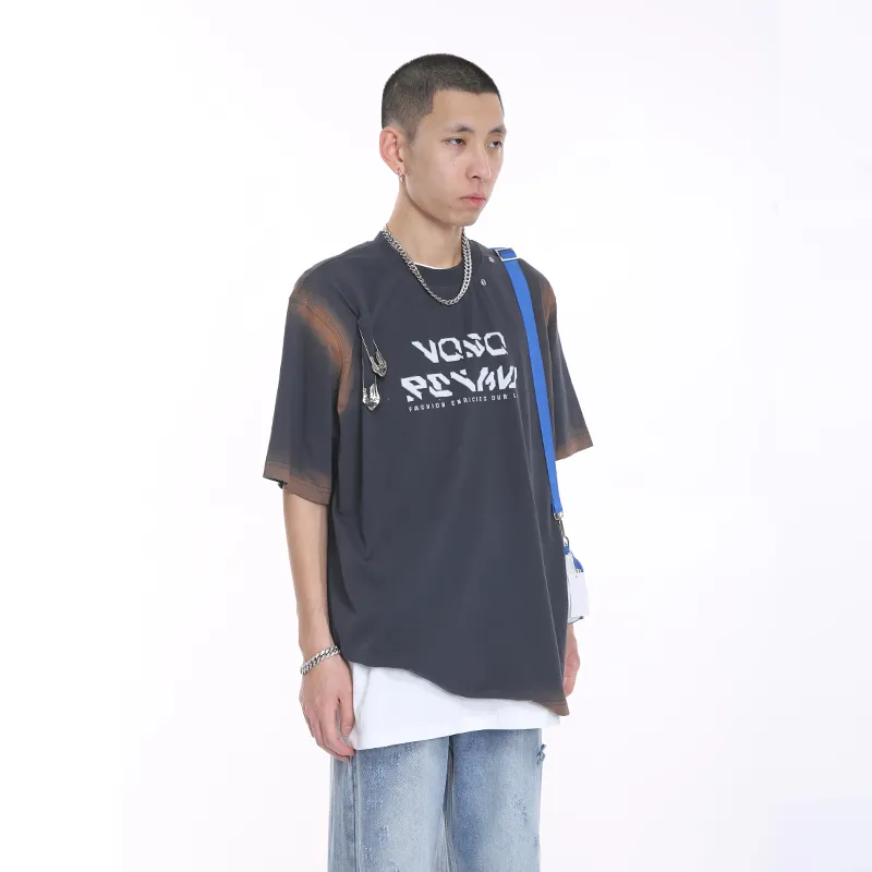 Voguo Relay Gradient Washable Short Sleeved T Shirts Unisex-7