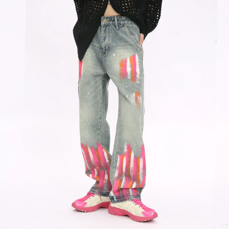 Voguo Relay Jeans Unisex Graffiti Blue-5