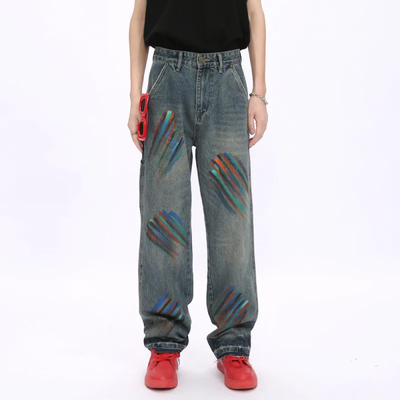 Voguo Relay Loose Fit Straight Fit Jeans Unisex-2