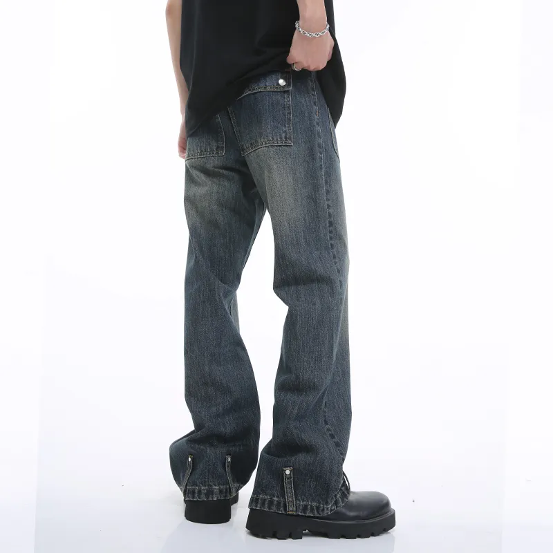 Voguo Relay 2024 Spring Summer Bootcut Jeans Unisex Vintage Blue-3