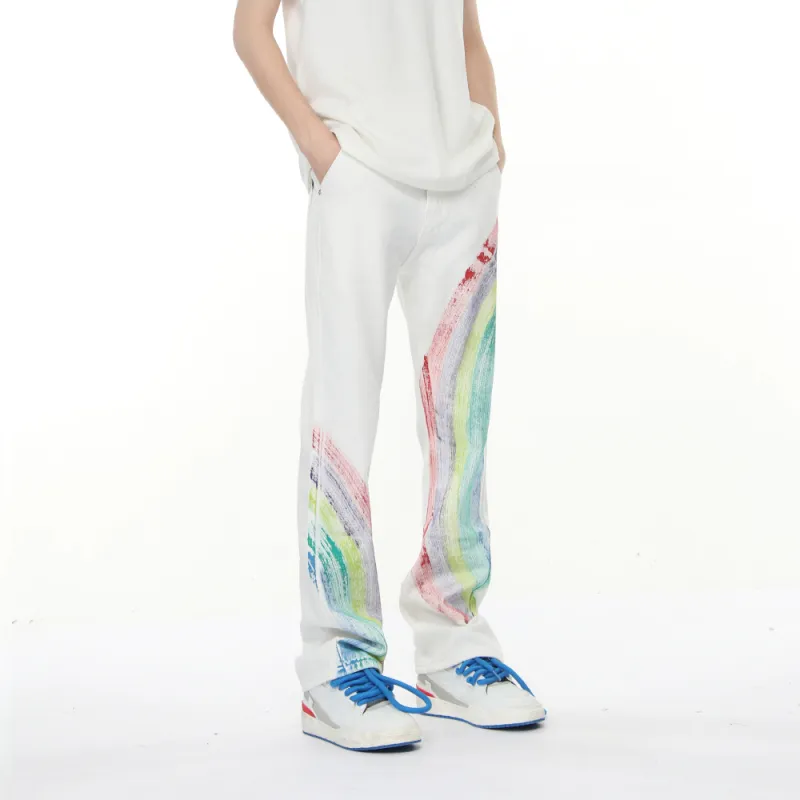Voguo Relay Jeans Unisex Rainbow White-6
