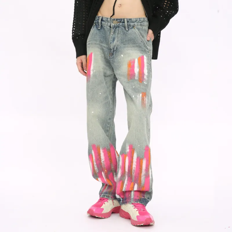 Voguo Relay Jeans Unisex Graffiti Blue-3