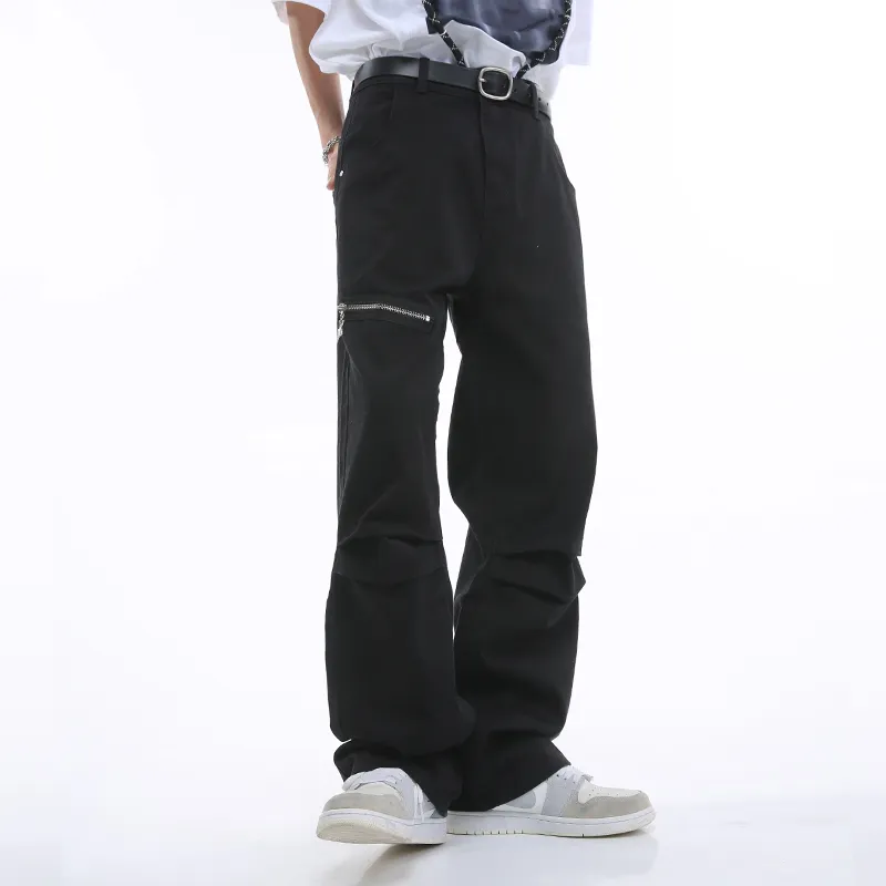 Voguo Relay 2024 Spring Summer Straight Fit Jeans Unisex Black-3