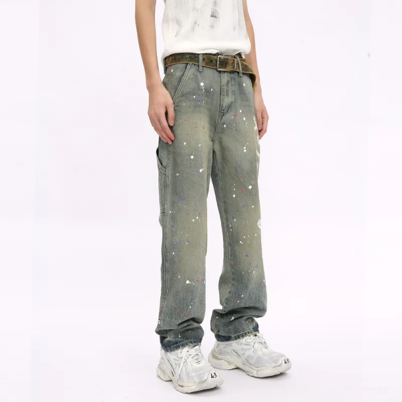 Voguo Relay Jeans Unisex Splashed Blue-3