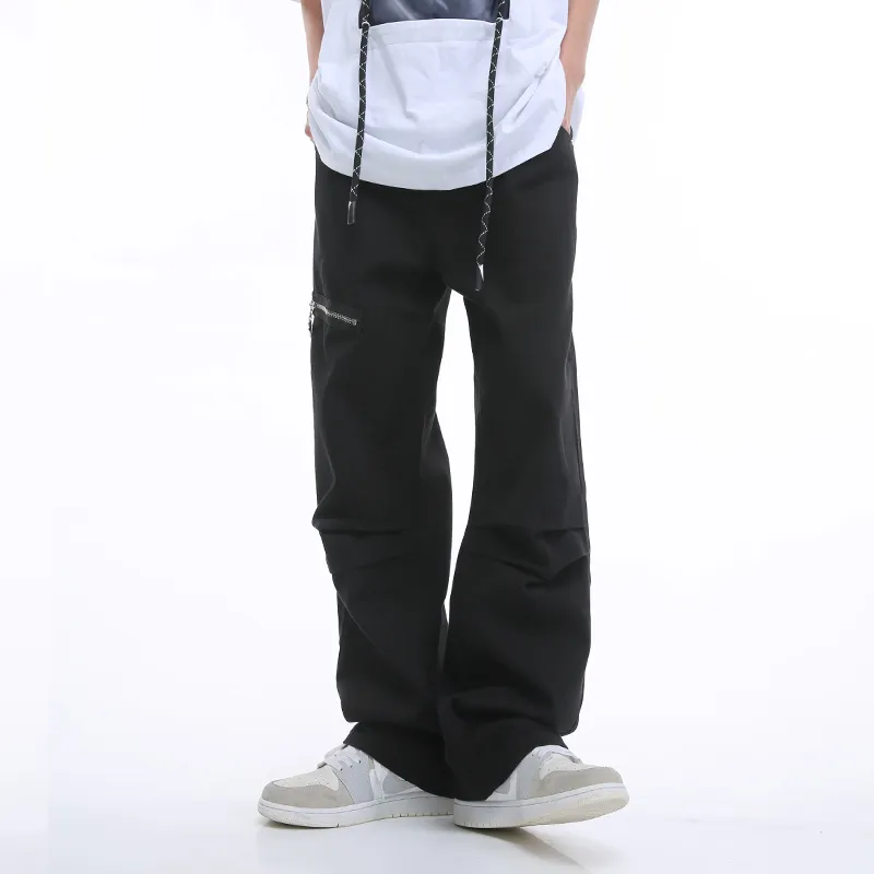 Voguo Relay 2024 Spring Summer Straight Fit Jeans Unisex Black-4