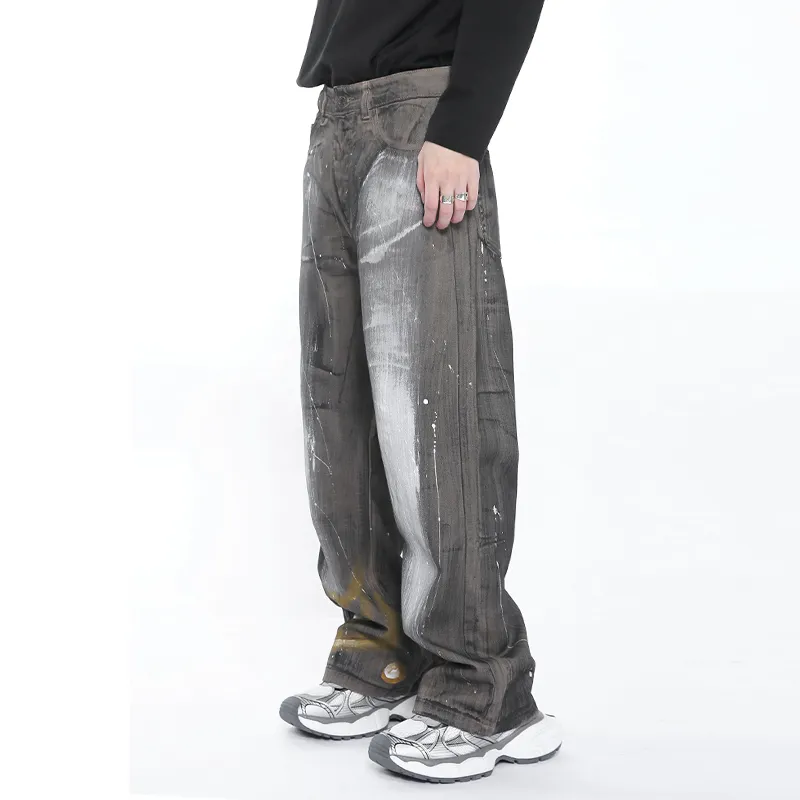 Voguo Relay Jeans Unisex Ink Brush White-4