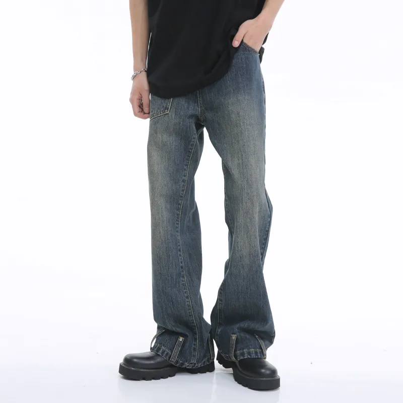 Voguo Relay 2024 Spring Summer Bootcut Jeans Unisex Vintage Blue-4