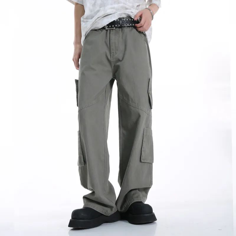 Voguo Relay Cargo Pants, Casual Pants Unisex Black-6