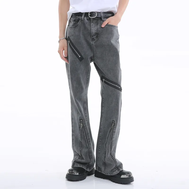 Voguo Relay New For Spring/Summer 2024 Slimming Bootcut Jeans Unisex Black Gray Color-4