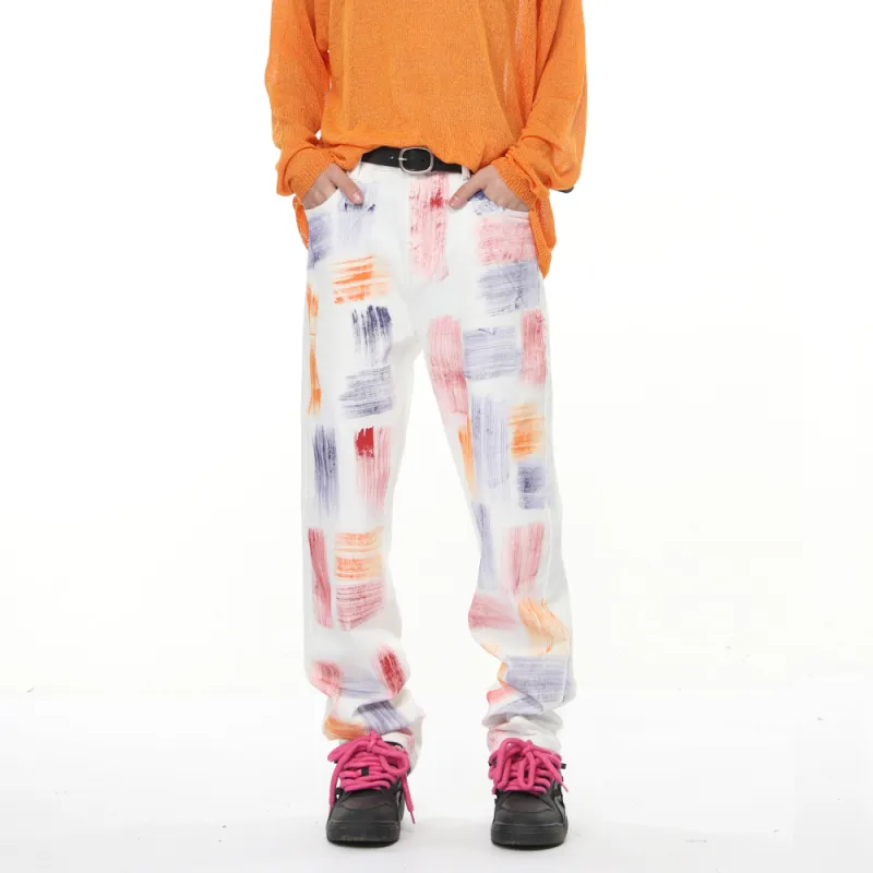 Voguo Relay Jeans Unisex Painted White-2