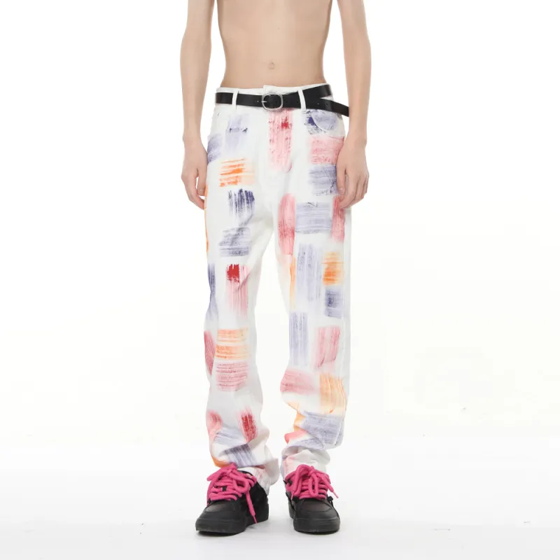 Voguo Relay Jeans Unisex Painted White-4