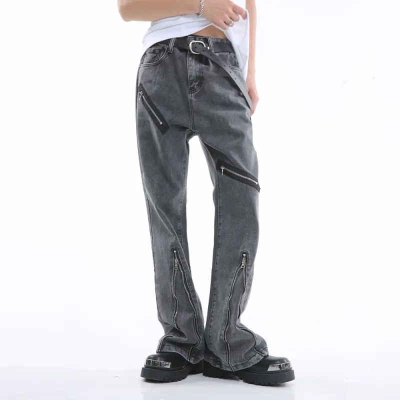 Voguo Relay New For Spring/Summer 2024 Slimming Bootcut Jeans Unisex Black Gray Color-5