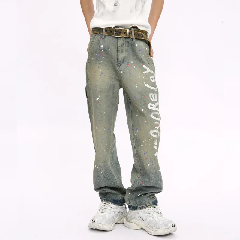 Voguo Relay Jeans Unisex Splashed Blue-5