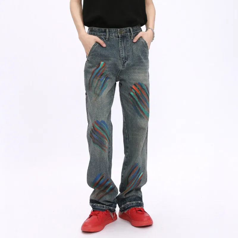 Voguo Relay Loose Fit Straight Fit Jeans Unisex-5