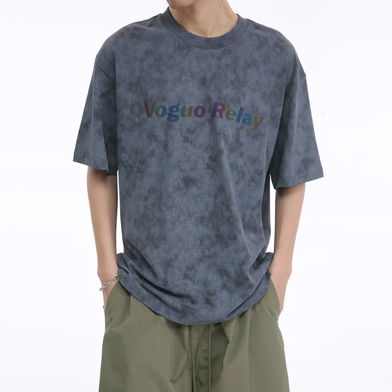 Voguo Relay Couple Set Loose Fit Crew Neck Short Sleeved T Shirts Unisex Black, White, Green-11