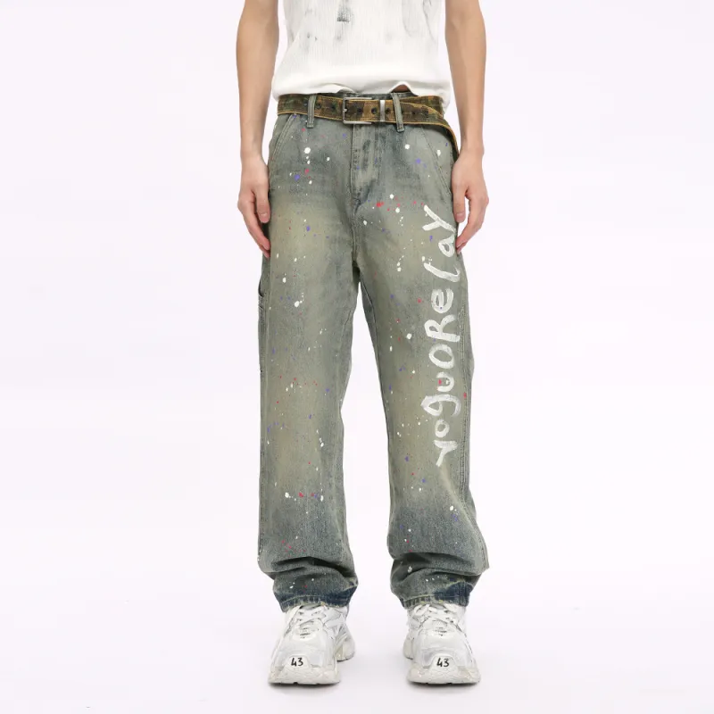 Voguo Relay Jeans Unisex Splashed Blue-2