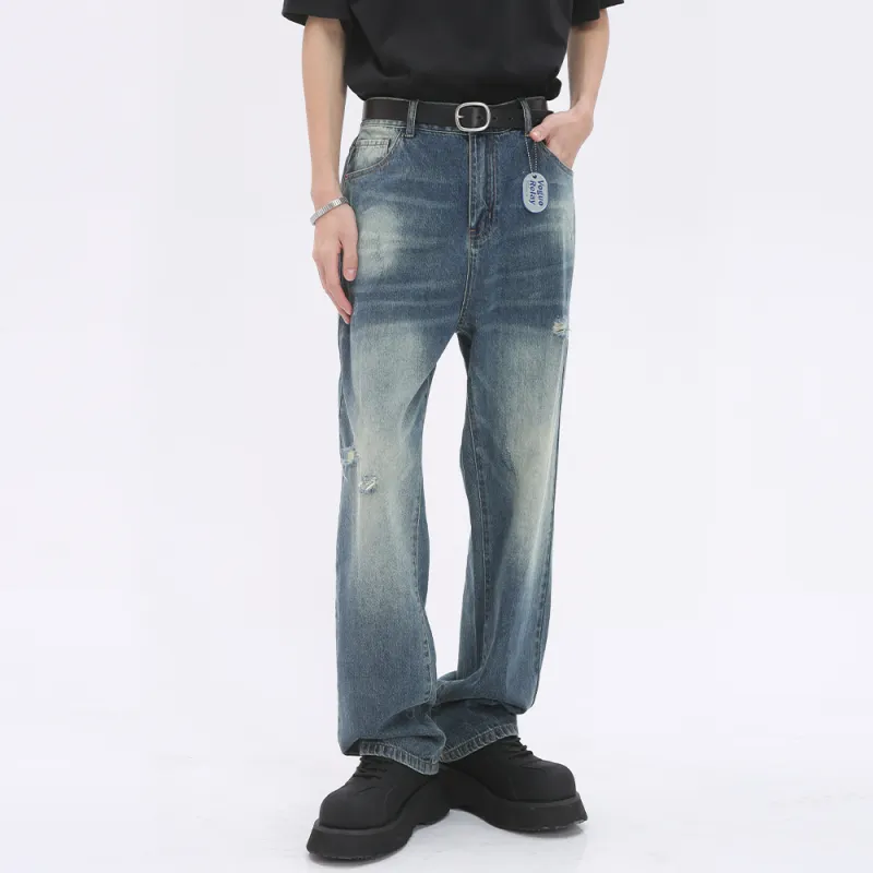 Voguo Relay 2024 Spring And Summer Mid Rise Elastic Waistband Jeans Unisex-5
