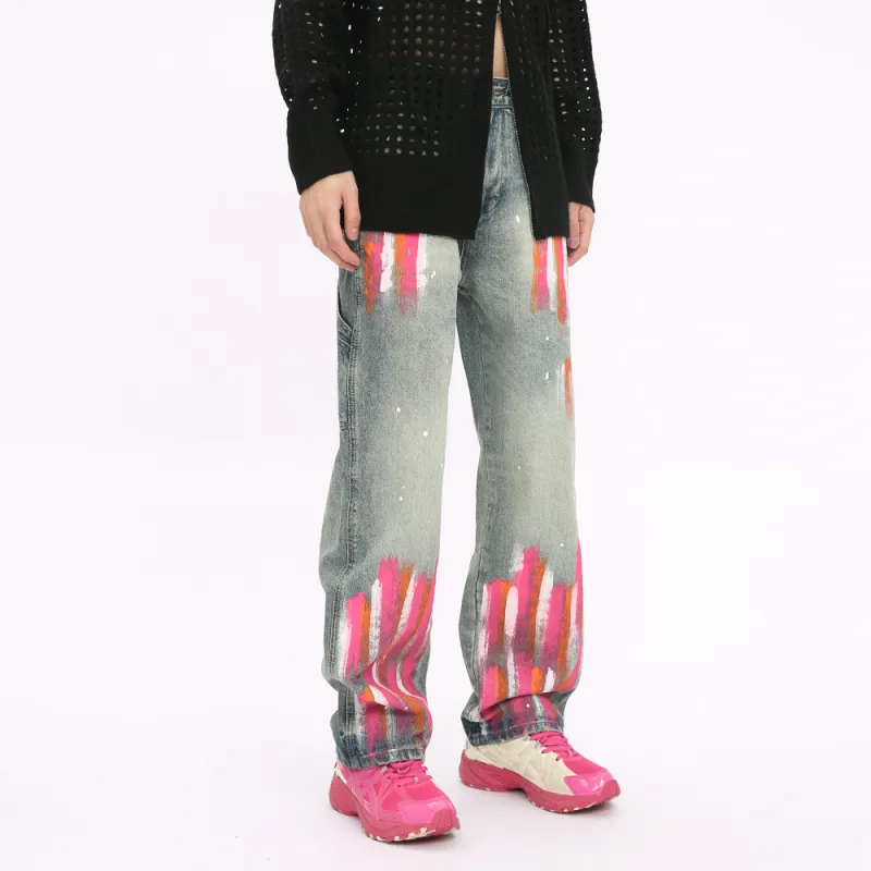 Voguo Relay Jeans Unisex Graffiti Blue-2