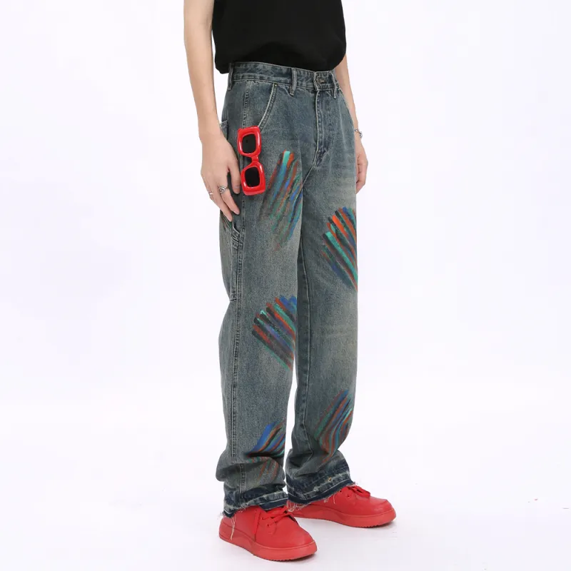 Voguo Relay Loose Fit Straight Fit Jeans Unisex-3