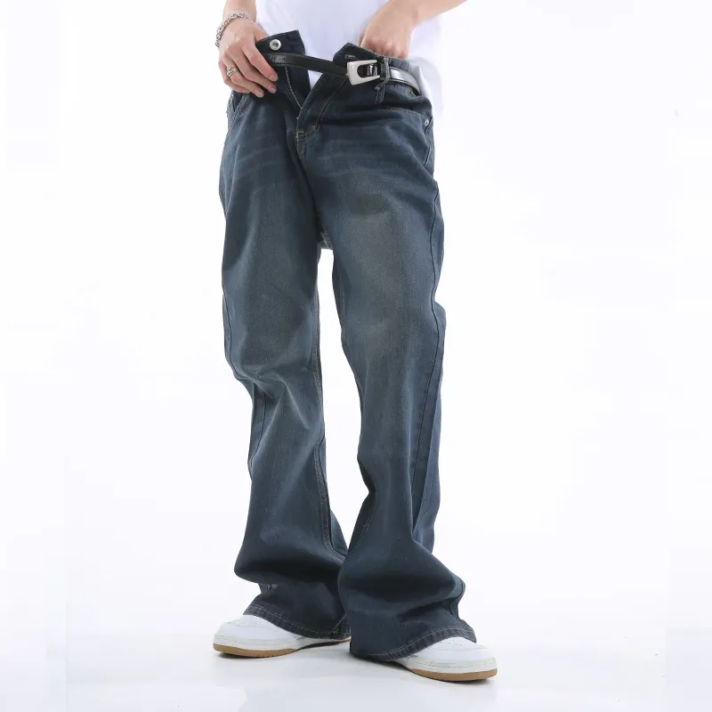 Voguo Relay Jeans Bootcut Slimming Unisex Vintage Blue-4