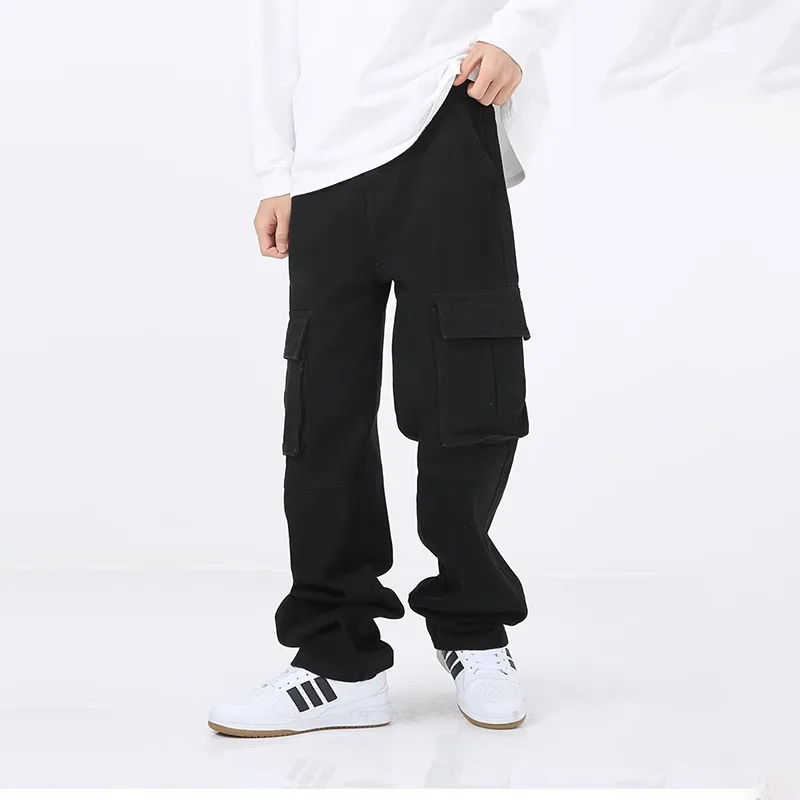 Voguo Relay Jeans Loose Straight leg Unisex Black-4
