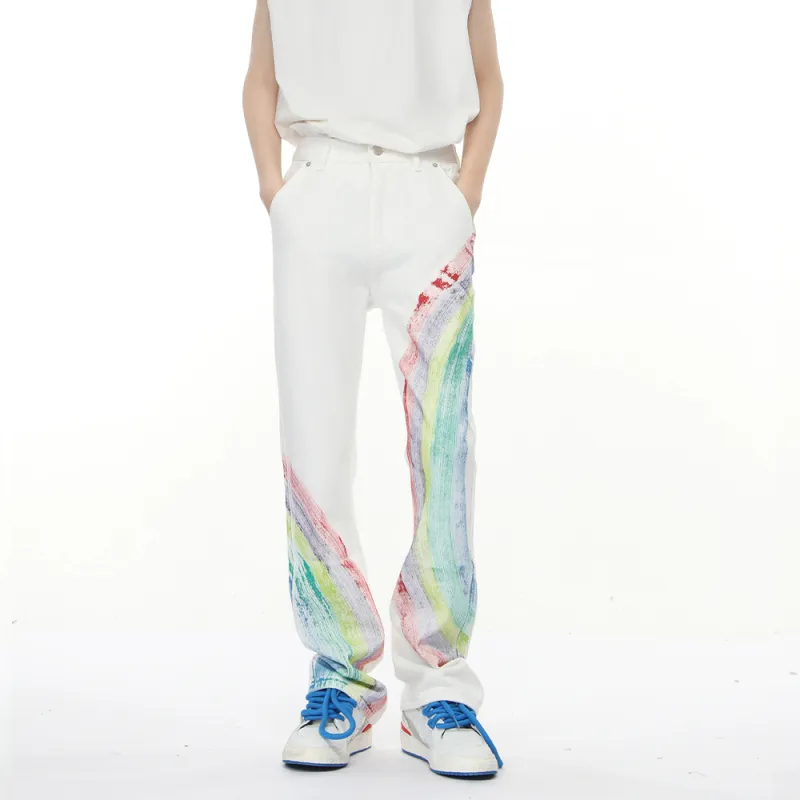 Voguo Relay Jeans Unisex Rainbow White-5