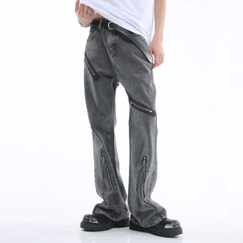 Voguo Relay New For Spring/Summer 2024 Slimming Bootcut Jeans Unisex Black Gray Color-2