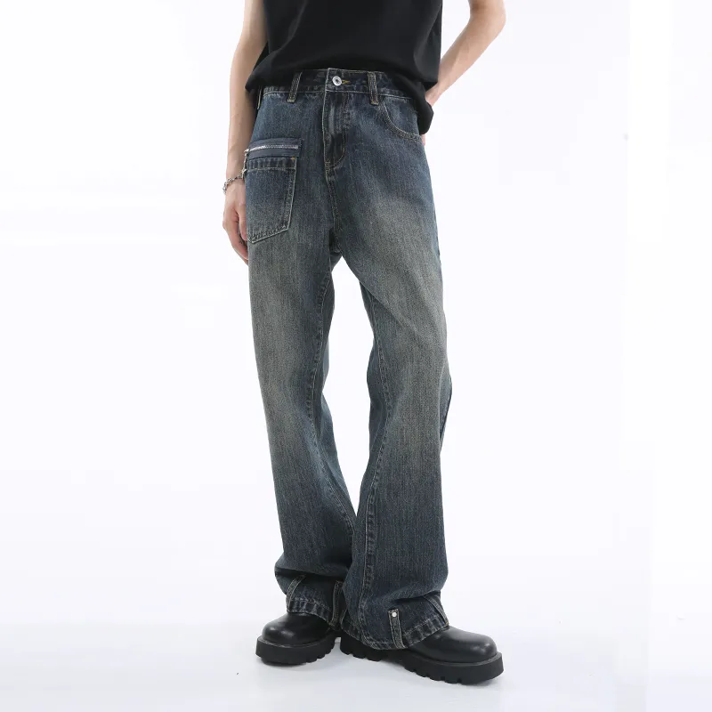 Voguo Relay 2024 Spring Summer Bootcut Jeans Unisex Vintage Blue-2
