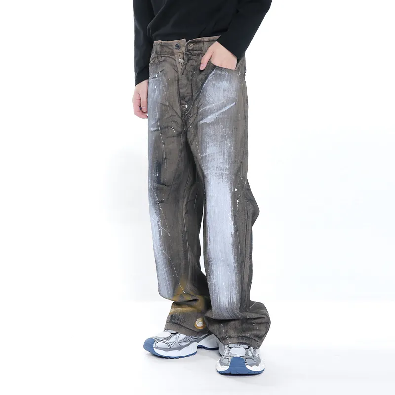 Voguo Relay Jeans Unisex Ink Brush White-2