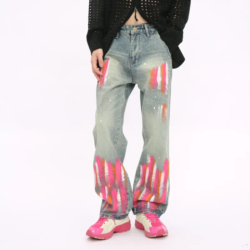 Voguo Relay Jeans Unisex Graffiti Blue-4