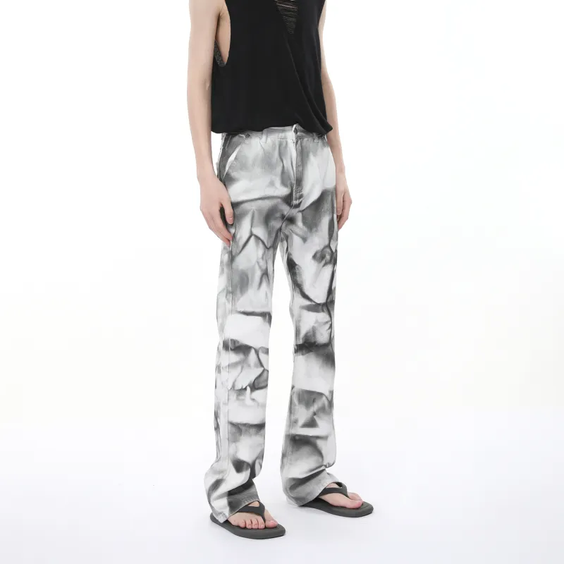 Voguo Relay Jeans Unisex Tuhao Black White-5