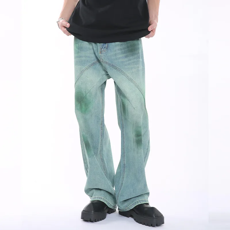 Voguo Relay Jeans Unisex Washed Blue Green-5