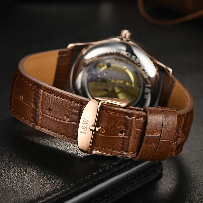 I&W CARNIVAL HWGUOJI Automatic Mechanical Movement Watch Men's Watches White Dial-12