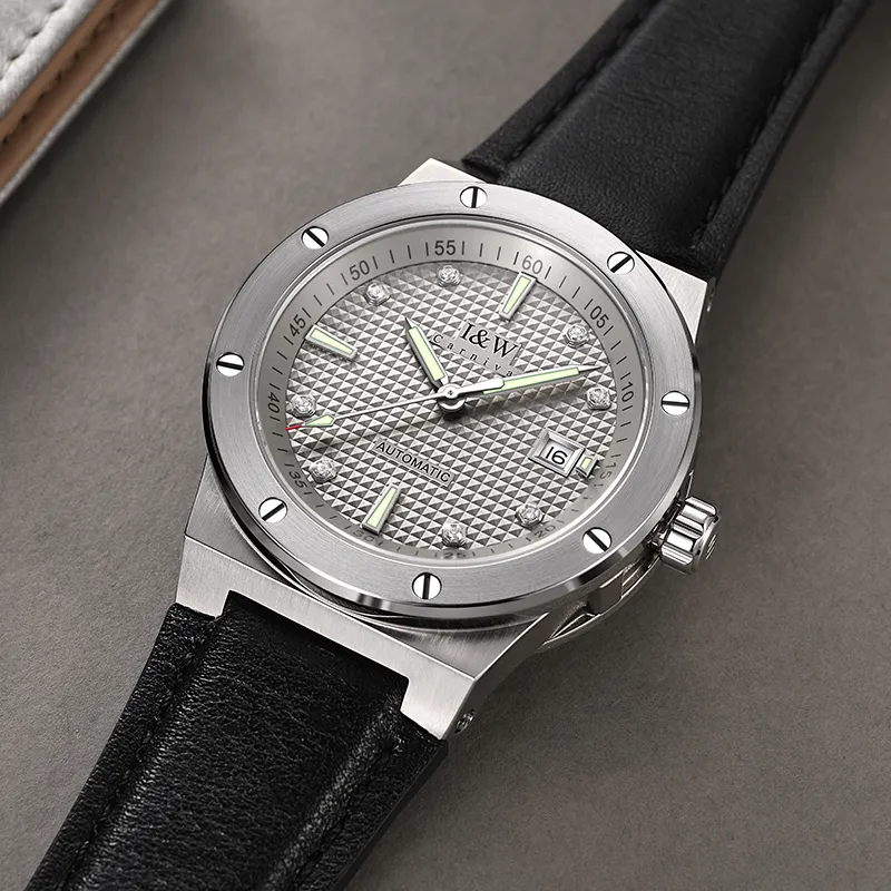 I&W CARNIVAL HWGUOJI Automatic Mechanical Movement Watch Men's Watches Silver Dial-4