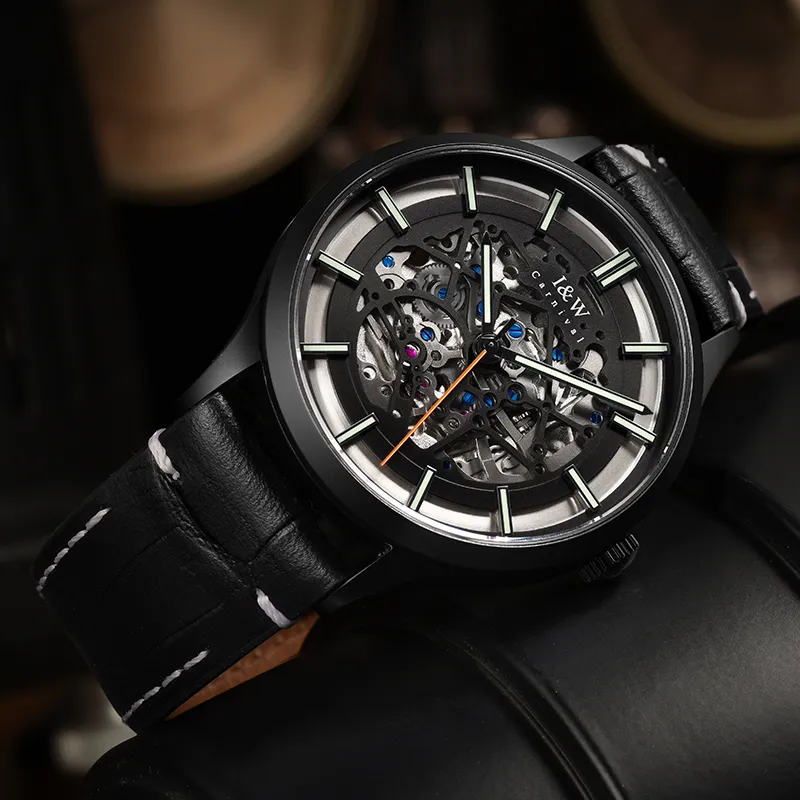 I&W CARNIVAL HWGUOJI Black Panther Collection Automatic Mechanical Movement Watch Men's Watches Black Dial-15