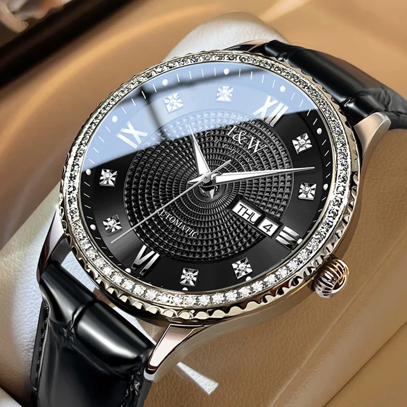 I&W CARNIVAL HWGUOJI Automatic Mechanical Movement Watch Men's Watches Gray Dial-9
