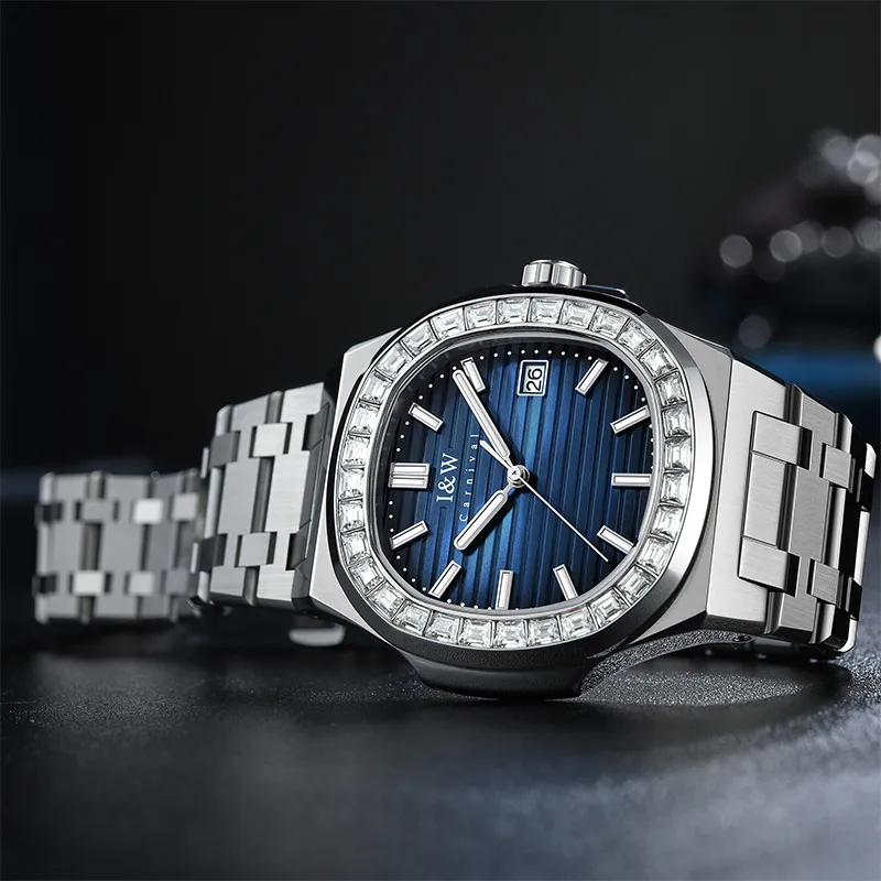 I&W CARNIVAL HWGUOJI Automatic Mechanical Movement Stainless Steel Watchband Watch Men's Watches Gray Dial-14